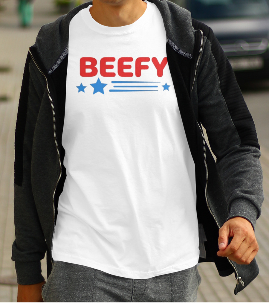 Beefy Star Gay Blue Stars Red T-Shirt