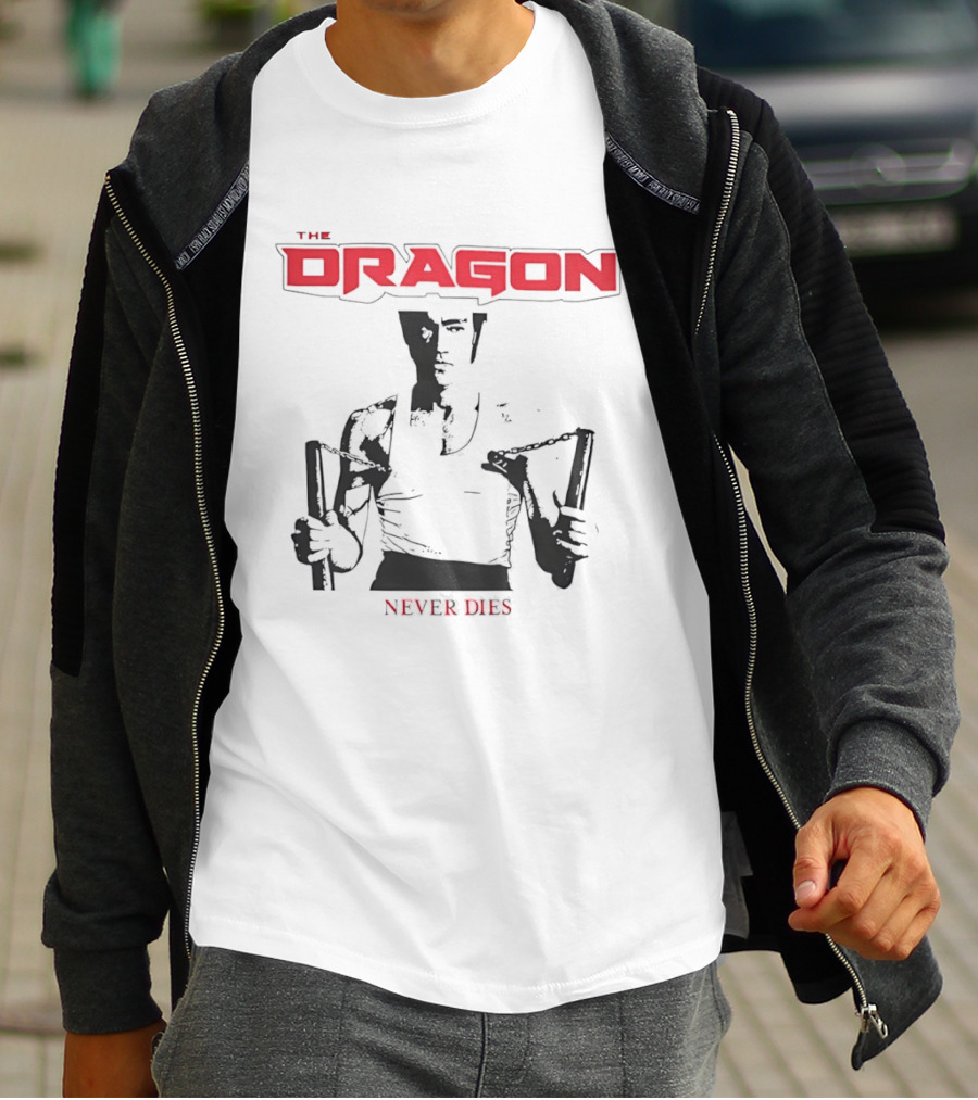 The Dragon Never Dies Bruce Lee Nunchaku T-Shirt
