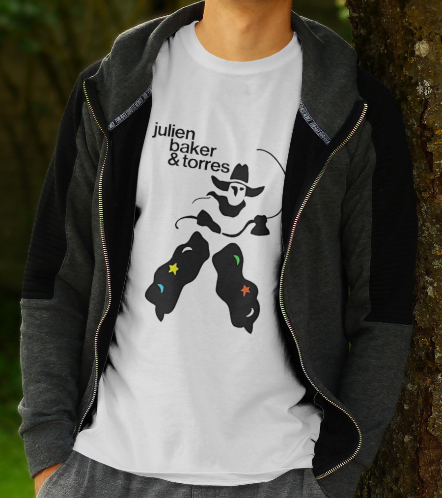 Julien Baker And Torres Cowboy Figure With Colorful Star Accents T-Shirt