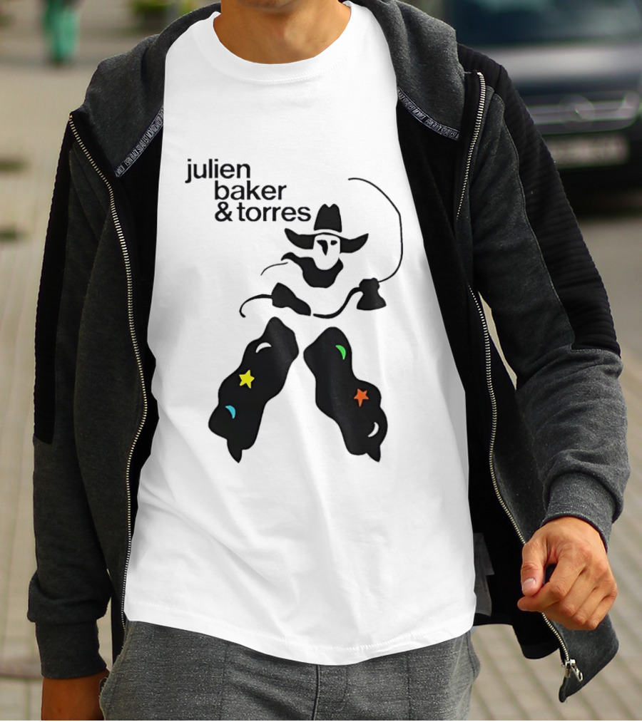 Julien Baker And Torres Cowboy Figure With Colorful Star Accents T-Shirt