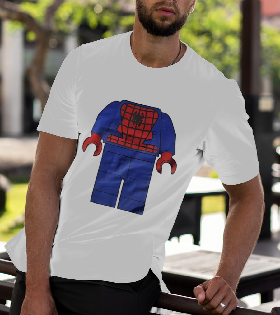 Lego Spider Man Minifigure Marvel Super Hero Iconic Costume Red And Blue Suit T-Shirt