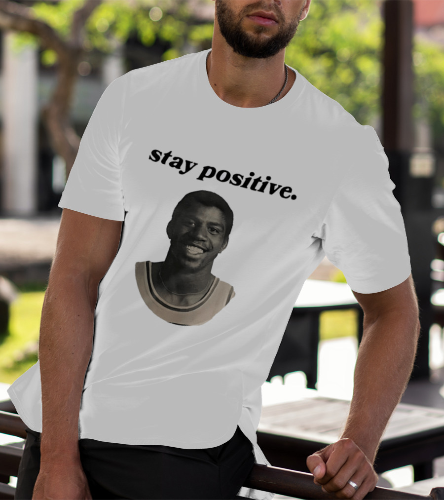 Magic Johnson Stay Positive Los Angeles Lakers T-Shirt