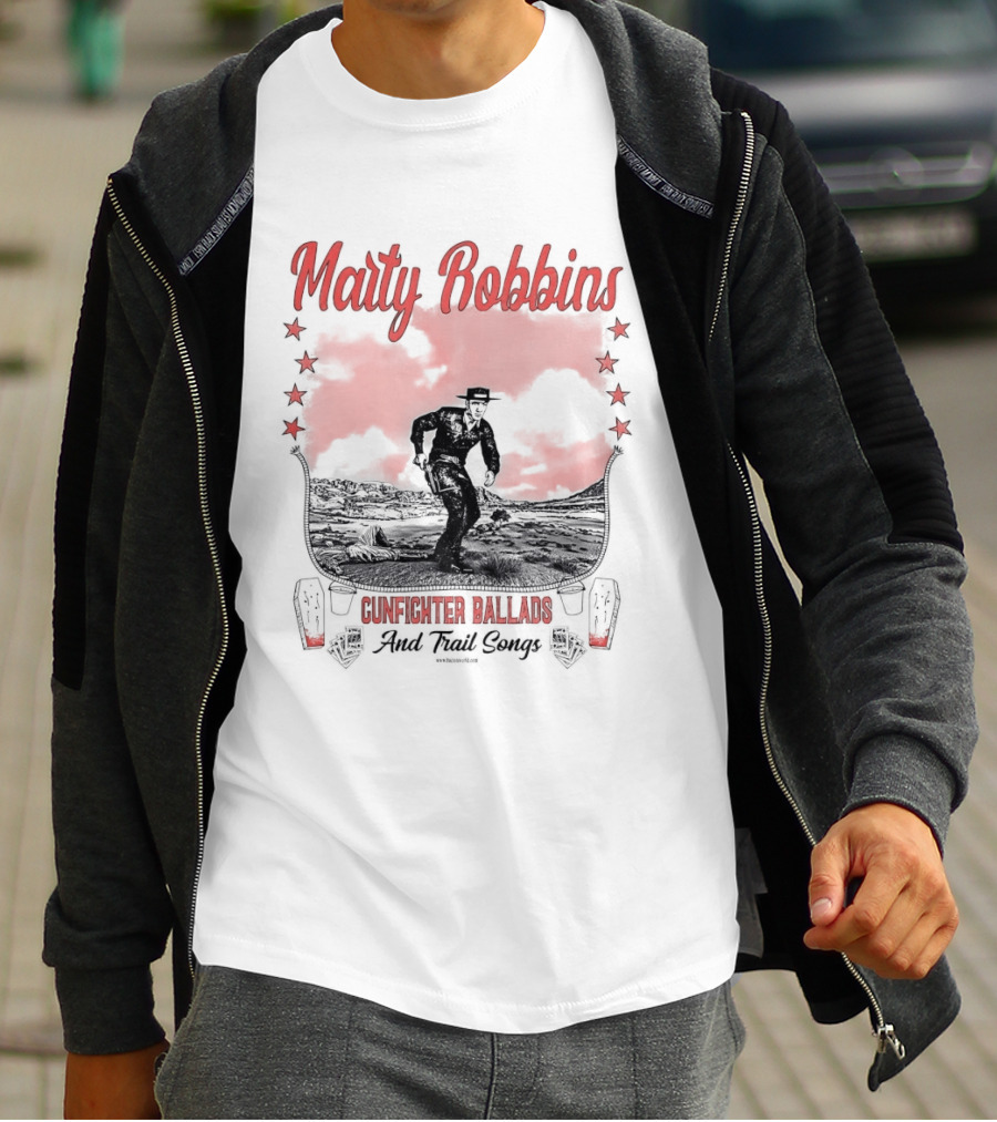 Marty Robbins Gunfighter Ballads And Trail Songs Cowboy Western Scene T-Shirt