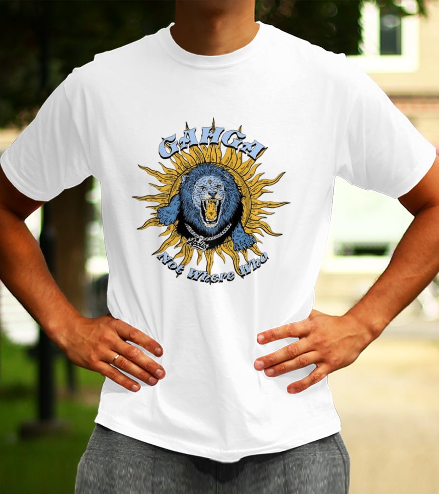 Ganga Three Eyed Lion Sunburst Apollo Not Where Who T-Shirt