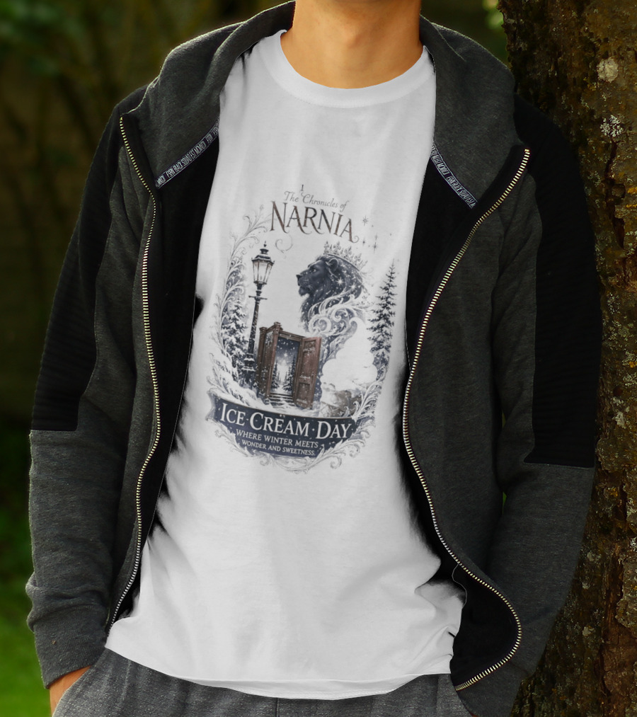 Narnia Ice Cream Day Winter Meets Wonder Aslan Wardrobe T-Shirt