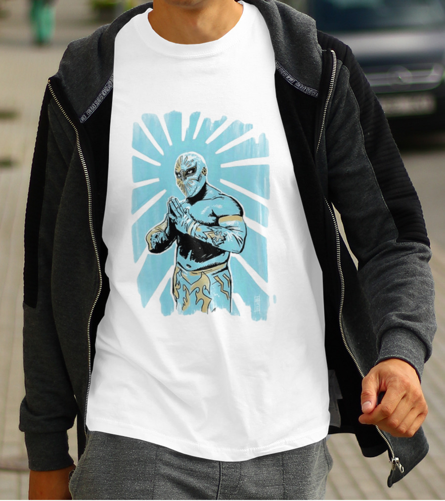 Místico Lucha Libre Wrestler CMLL Wrestling Masked Starburst T-Shirt