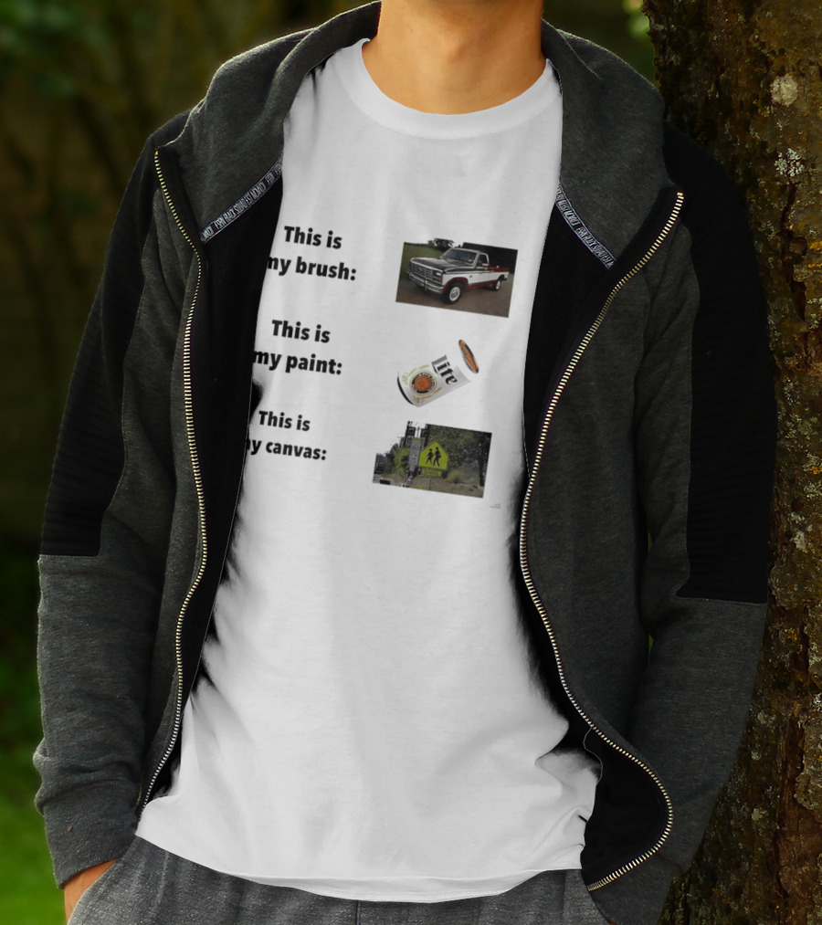 This Is My Brush Classic Truck My Paint Cans School Crosswalk T-Shirt