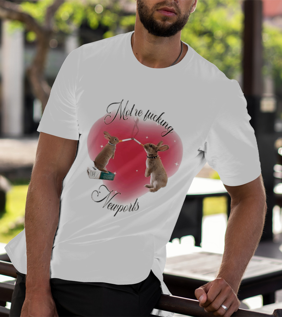 Motherfucking Newports Rabbits Smoking Cigarettes T-Shirt