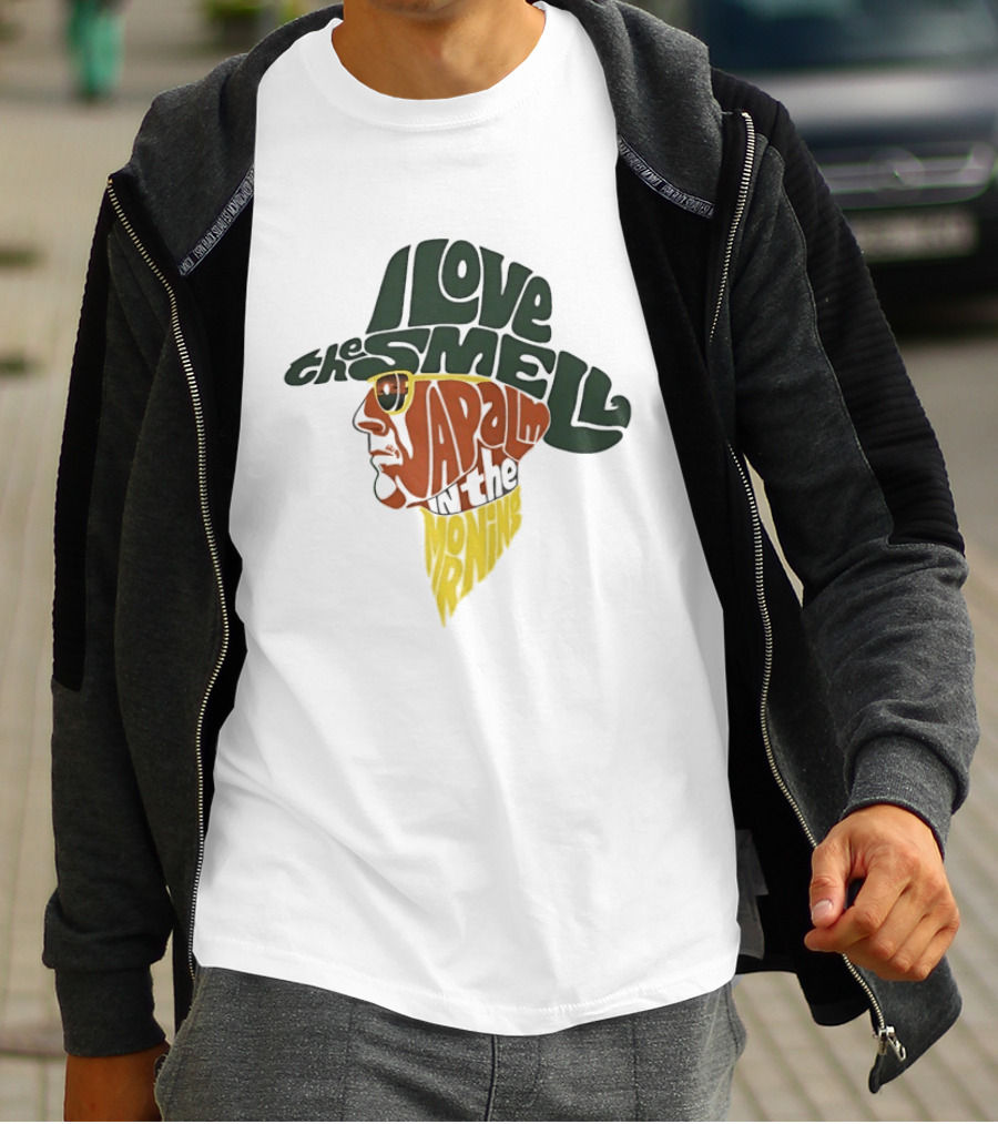 I Love The Smell Of Napalm In The Morning Cowboy Head Shape T-Shirt