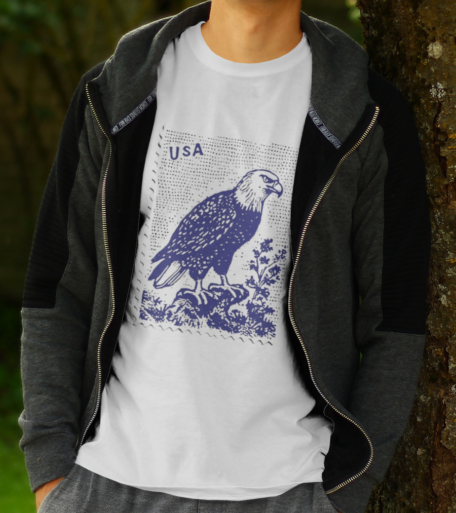 USA Bald Eagle Stamp Patriotic T-Shirt