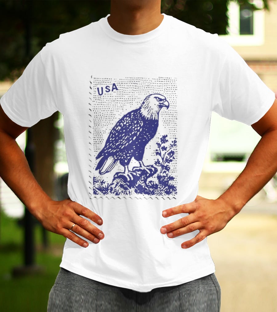 USA Bald Eagle Stamp Patriotic T-Shirt
