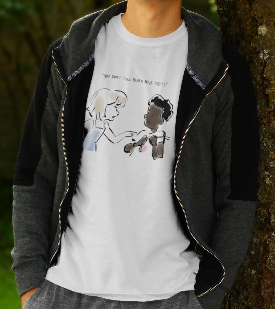 You Don't Call Black Boys Pretty" Social Justice Message With Illustrative Characters T-Shirt