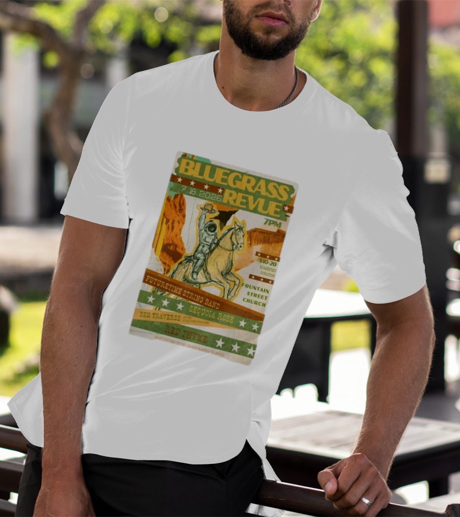 Bluegrass Revue Grand Rapids MI July 18 2026 Futuretime String Band Sequoia Rose Red Thyme T-Shirt