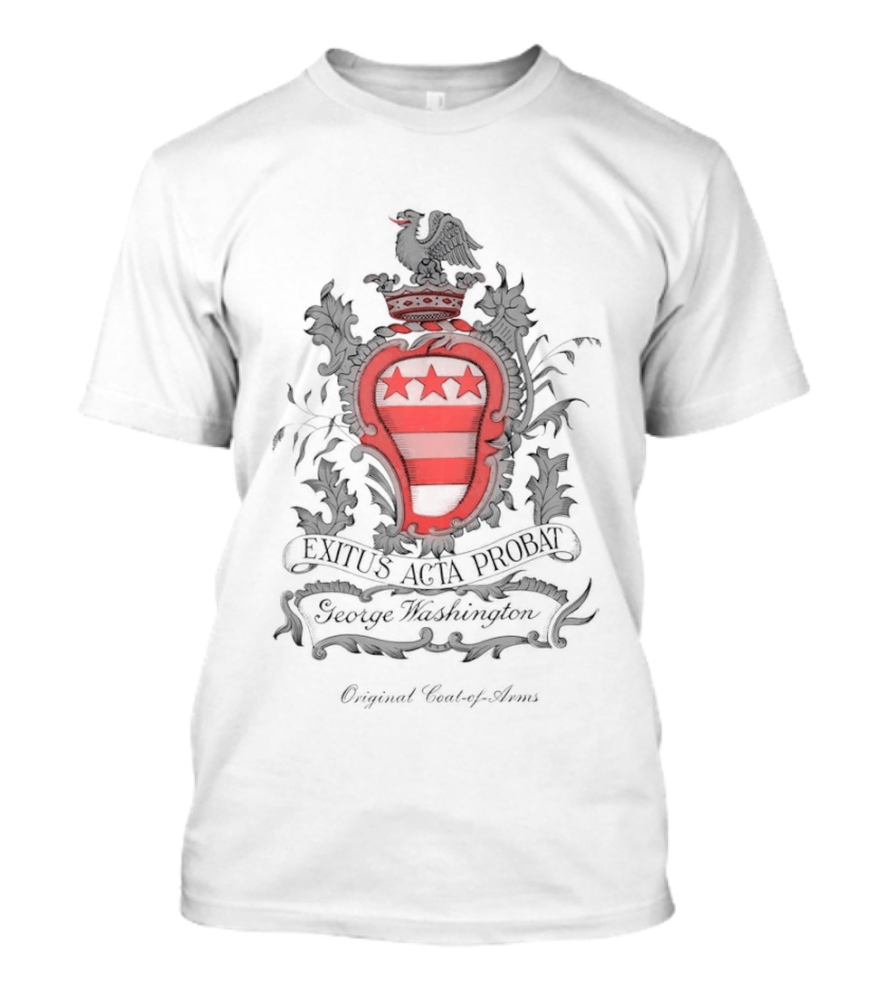 George Washington Exitus Acta Probat Coat Of Arms Crest With Original Washington Signature T-Shirt