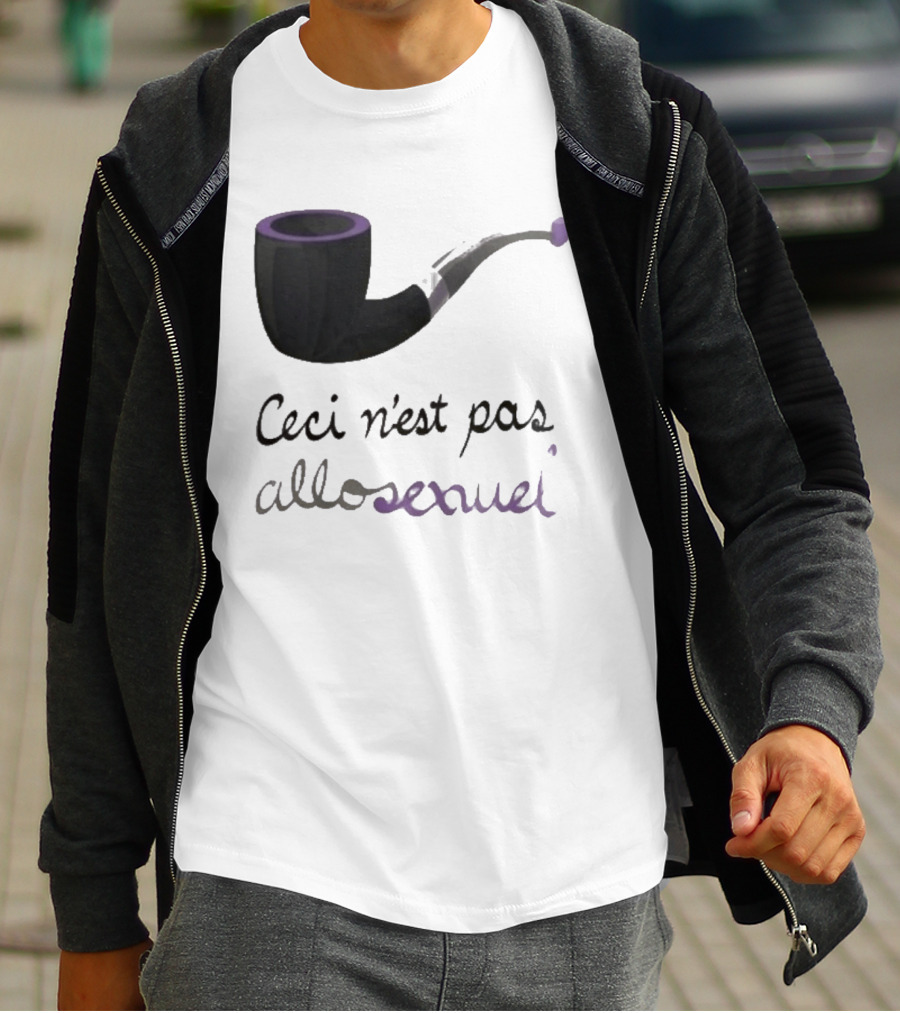 Ceci N'est Pas Allosexeuel Pipe Treachery Of Images T-Shirt