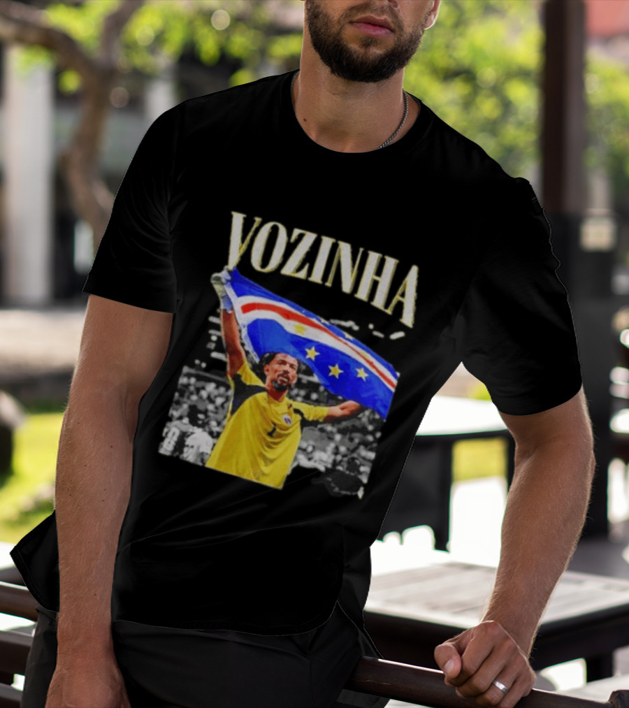 Vozinha Cape Verde Flag Celebration Football Team Player T-Shirt