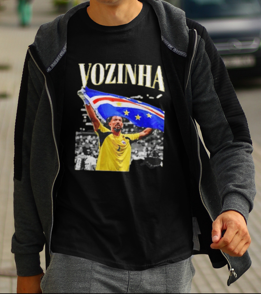 Vozinha Cape Verde Flag Celebration Football Team Player T-Shirt