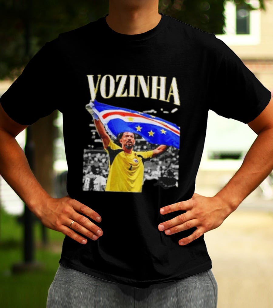 Vozinha Cape Verde Flag Celebration Football Team Player T-Shirt