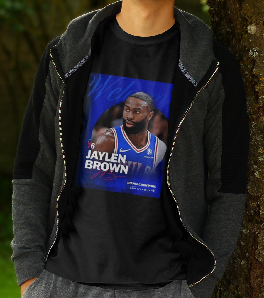 Jaylen Brown Philadelphia 76ers Welcome Transaction Wire Bank Of America T-Shirt