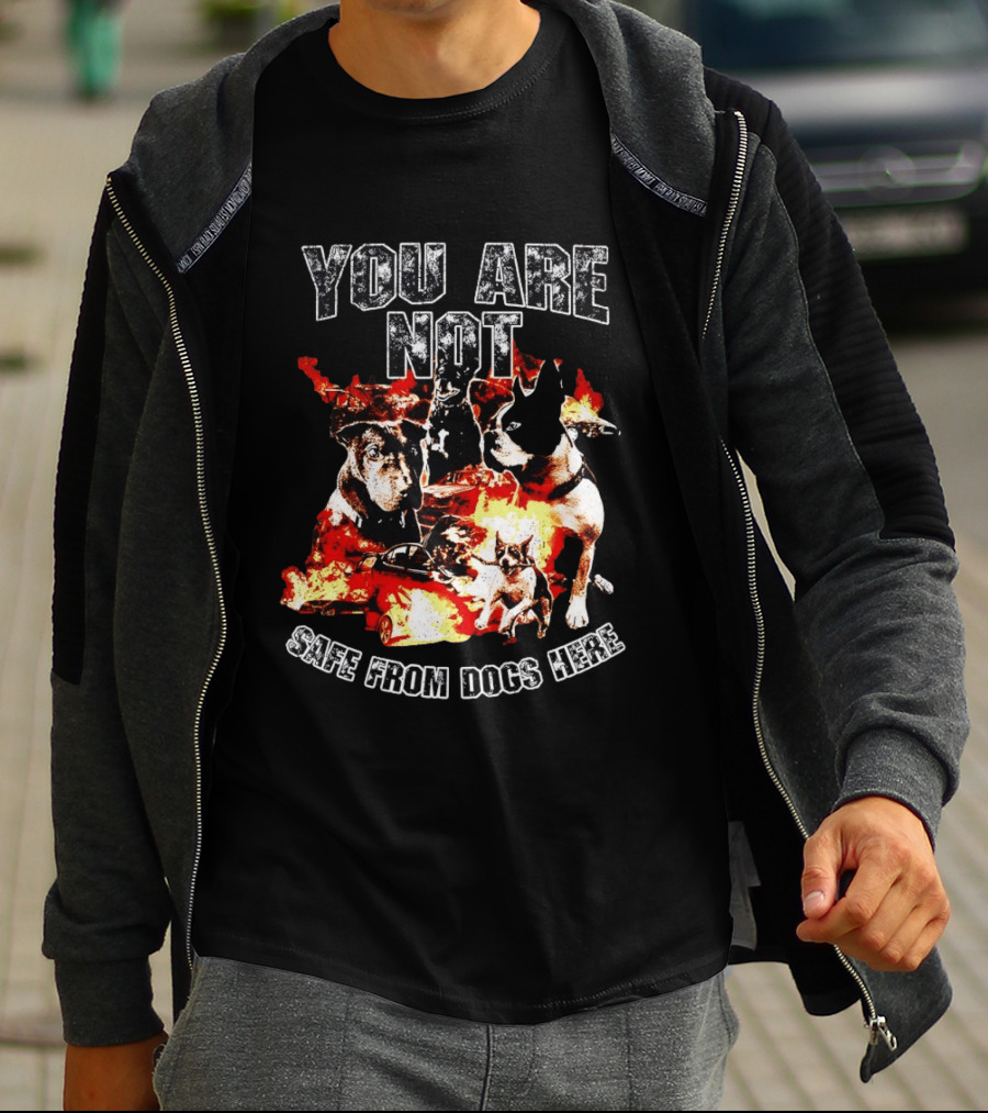 You Are Not Safe From Dogs Here Multiple Dogs Explosion T-Shirt