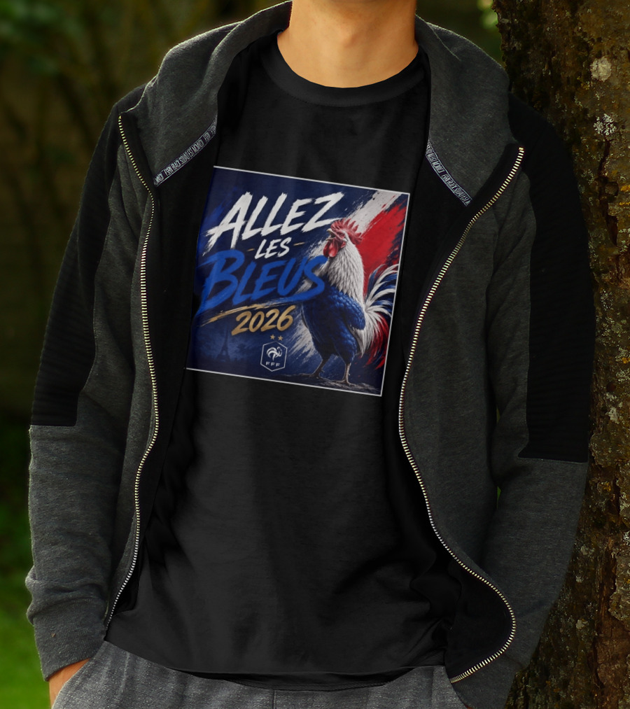 Allez Les Bleus 2026 FFF French Rooster Eiffel Tower T-Shirt
