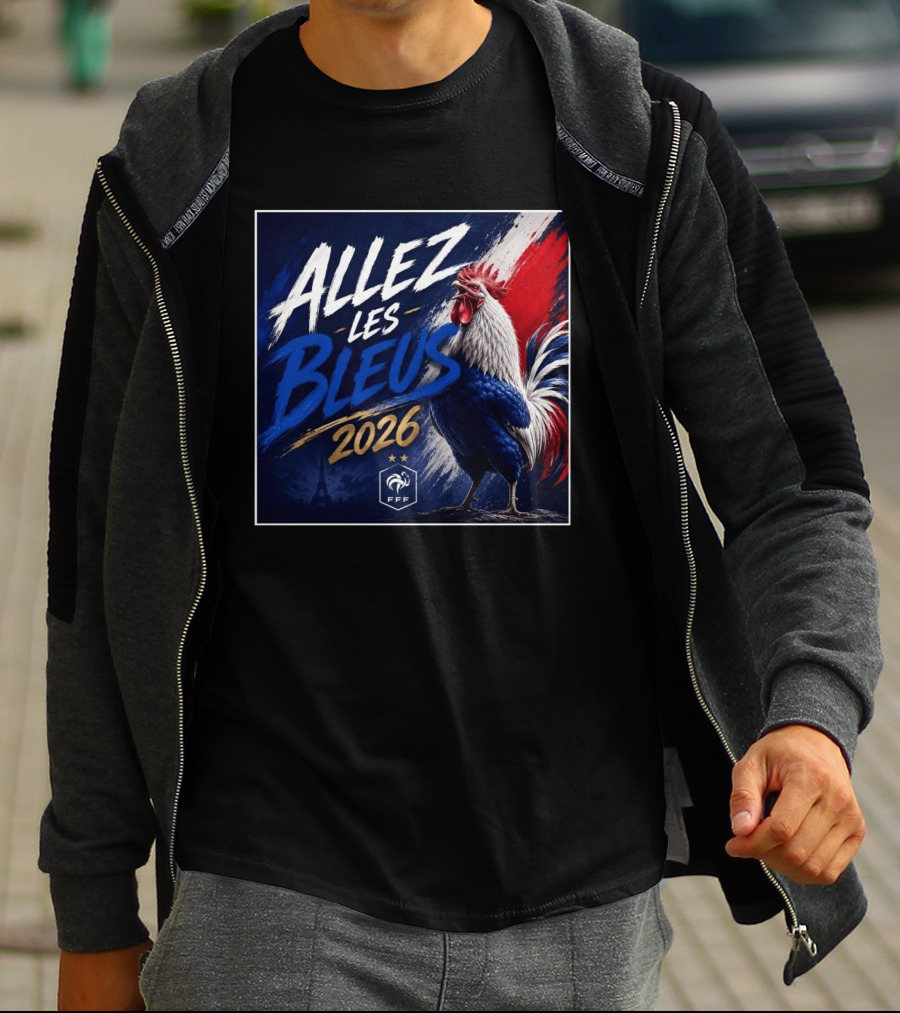 Allez Les Bleus 2026 FFF French Rooster Eiffel Tower T-Shirt