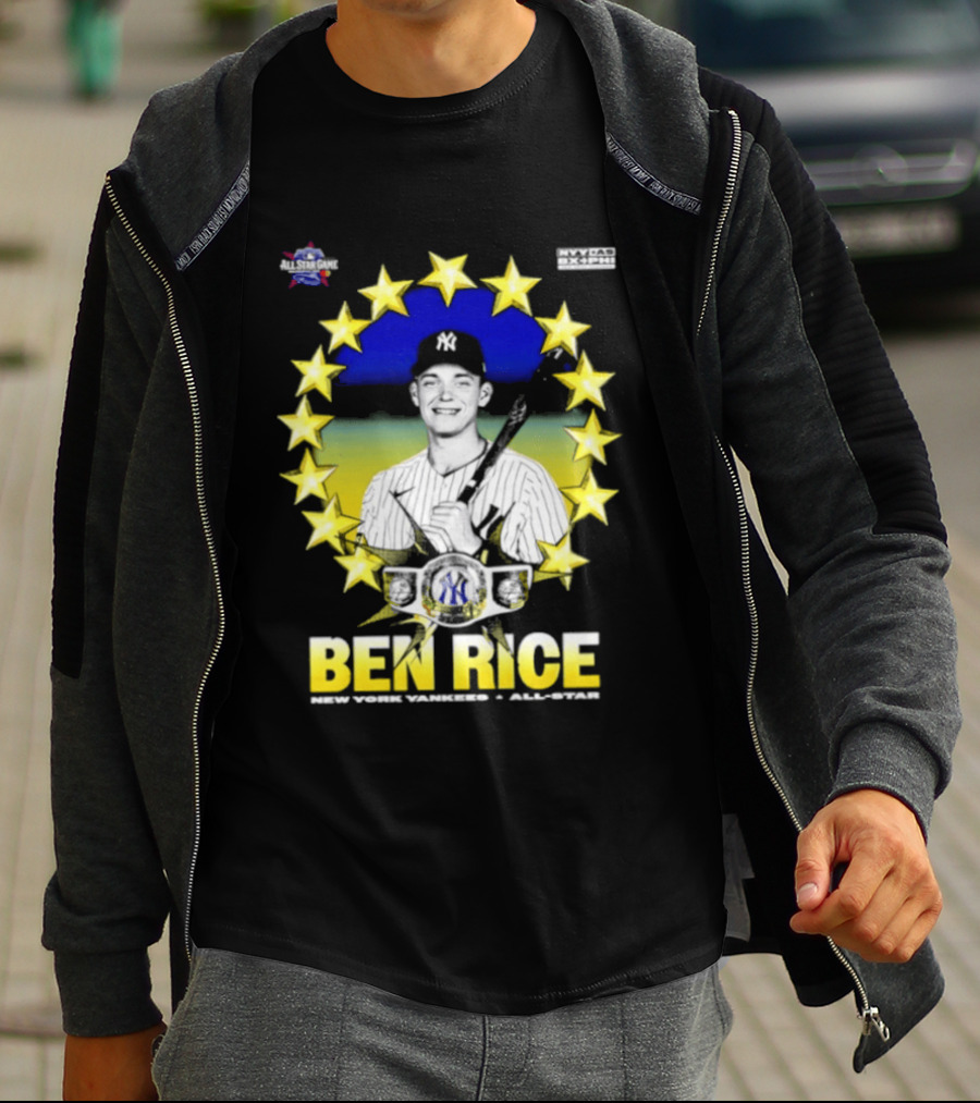 Ben Rice New York Yankees All Star Baseball Player MLB Stars T-Shirt