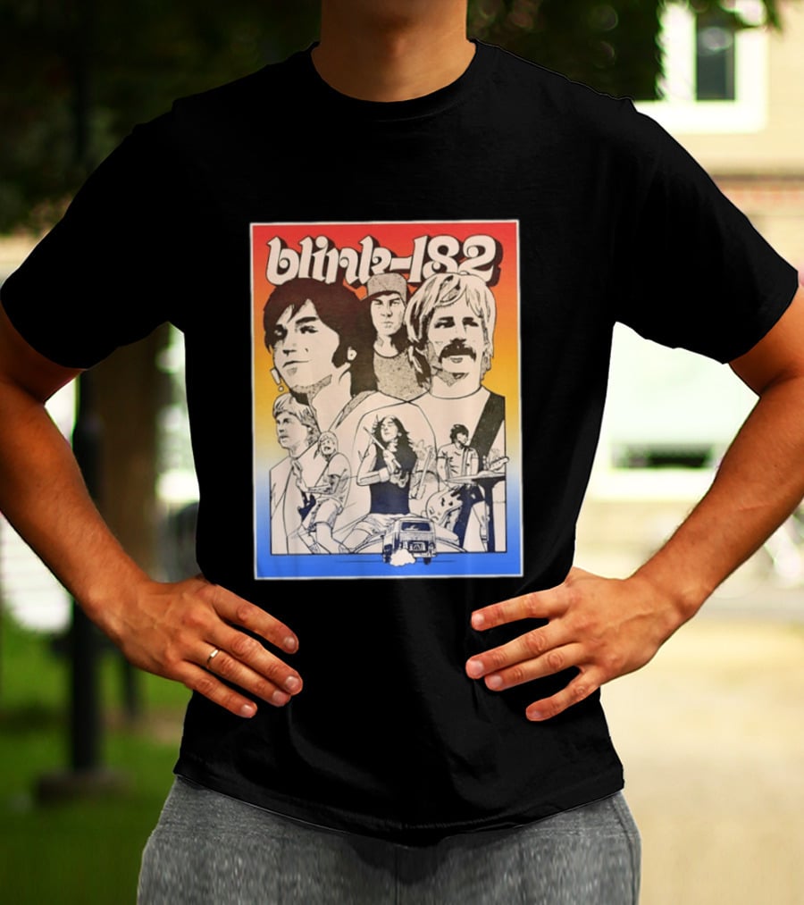 Blink 182 Band Members Pop Punk Collage T-Shirt
