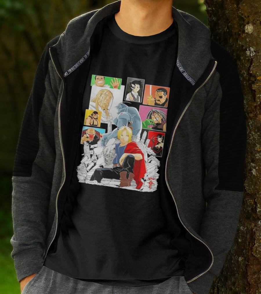 Fullmetal Alchemist Iconic Characters Edward Elric And Alphonse Collage T-Shirt