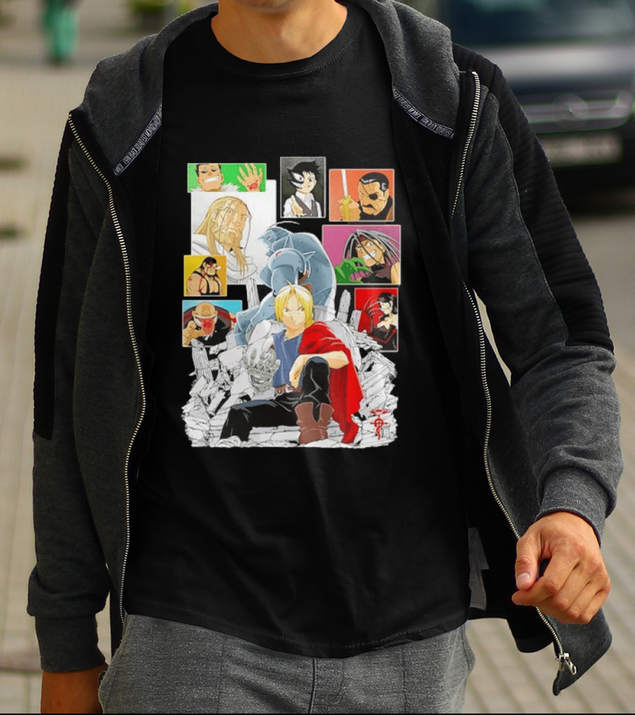 Fullmetal Alchemist Iconic Characters Edward Elric And Alphonse Collage T-Shirt