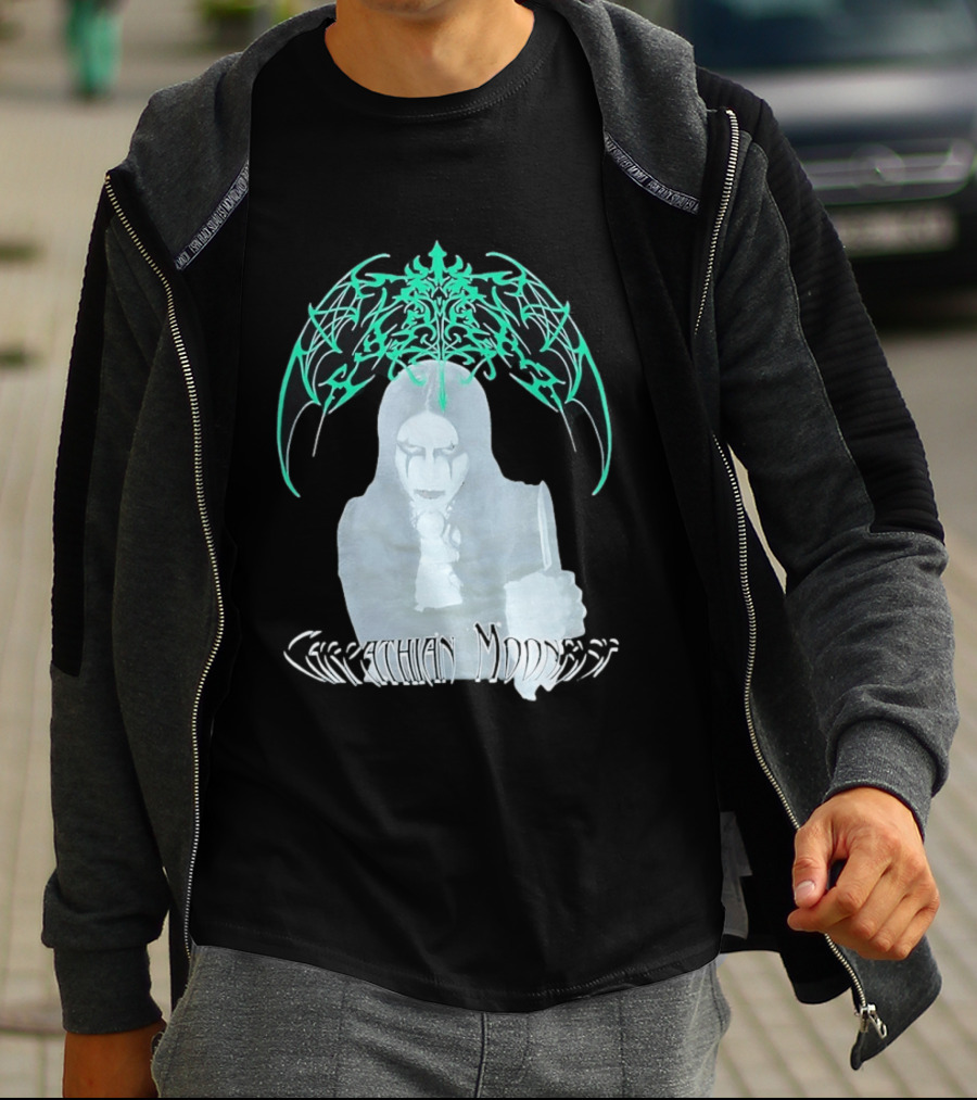 Carpathian Moonrise Hooded Figure With Knife Metal Band T-Shirt