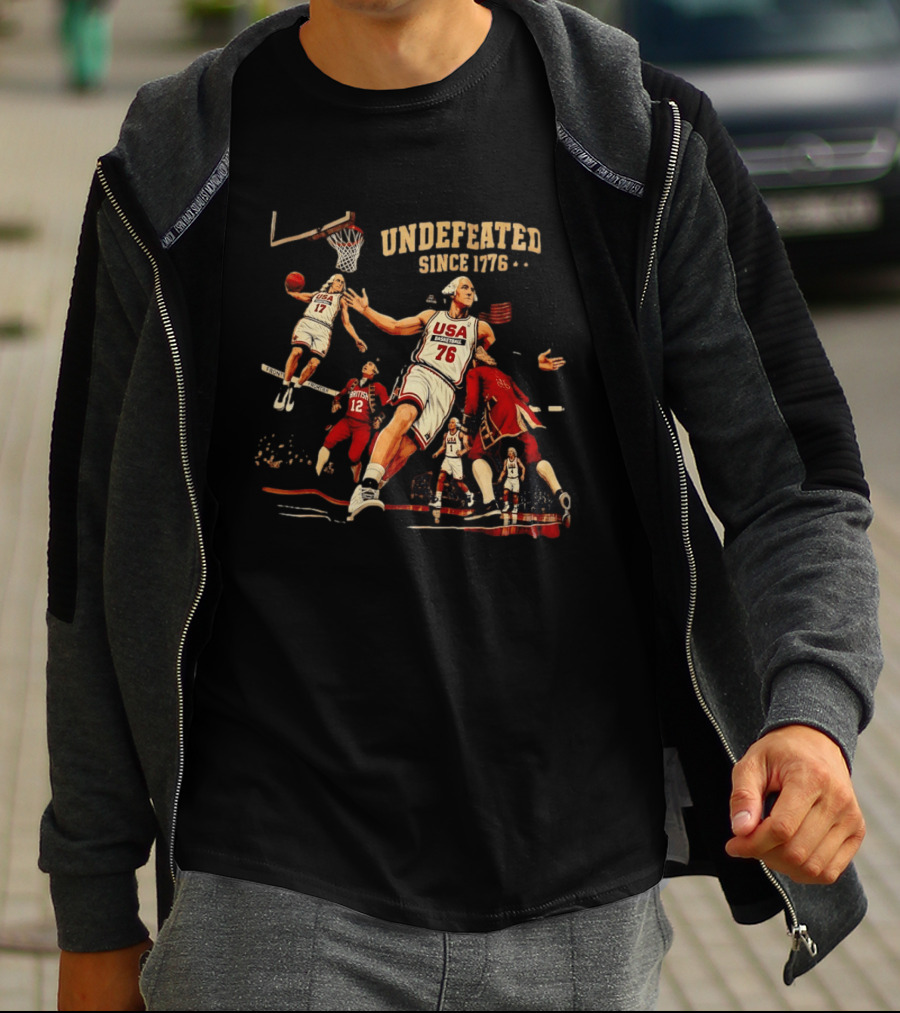 Undefeated Since 1776 George Washington USA Basketball American Revolutionary T-Shirt
