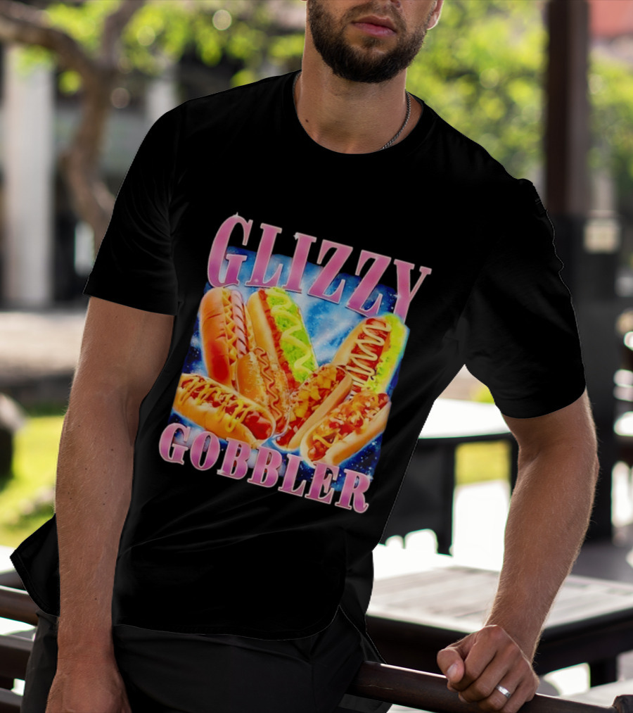 Glizzy Gobbler Hot Dogs Space Galaxy Food Extravaganza T-Shirt