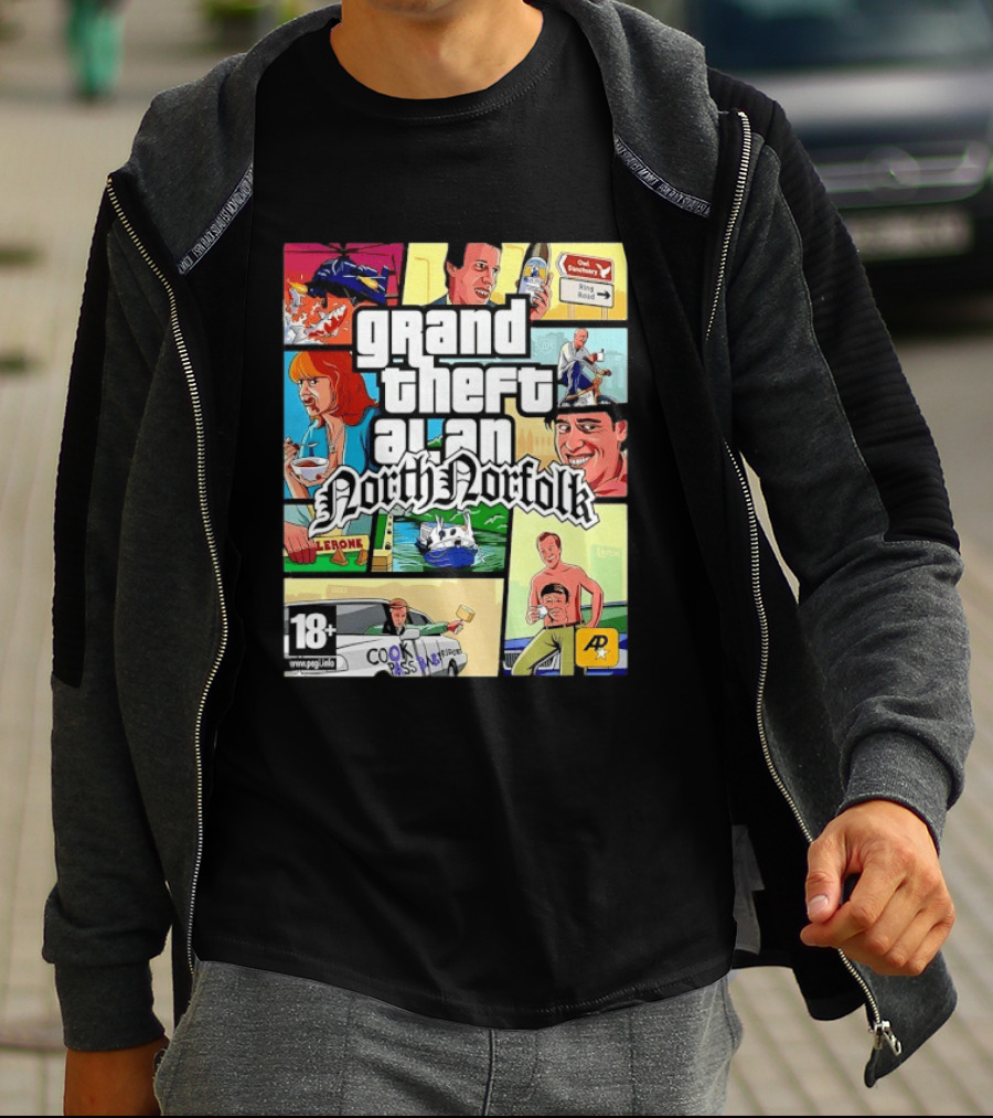 Grand Theft Alan North Norfolk Steve Coogan T-Shirt