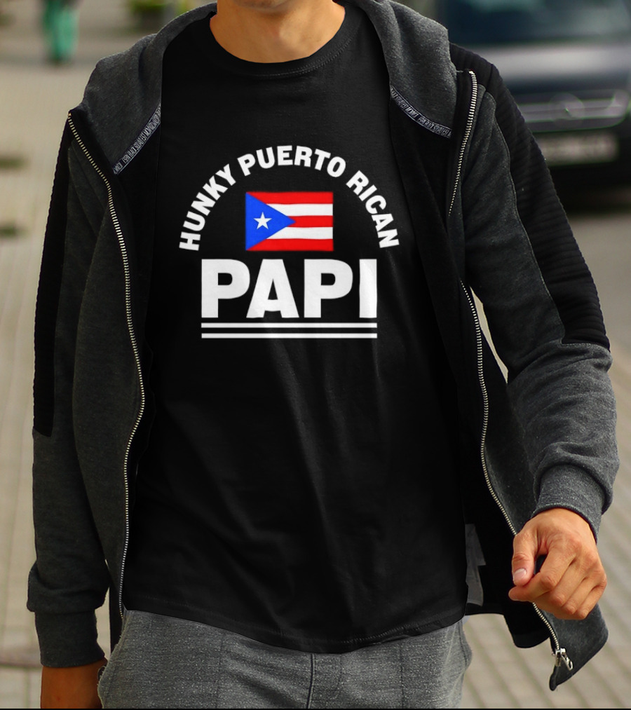 Hunky Puerto Rican Papi Flag Latino Pride T-Shirt