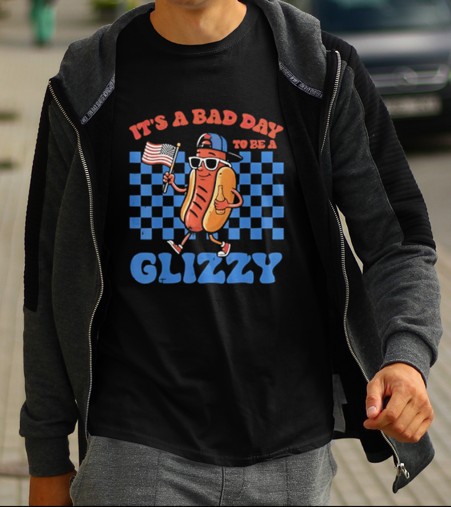 It's A Bad Day To Be A Glizzy Hot Dog American Flag T-Shirt