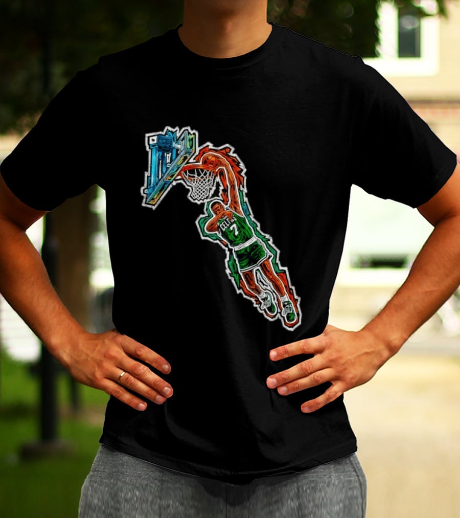 Jaylen Brown Celtics Dunk NBA Basketball 7 T-Shirt