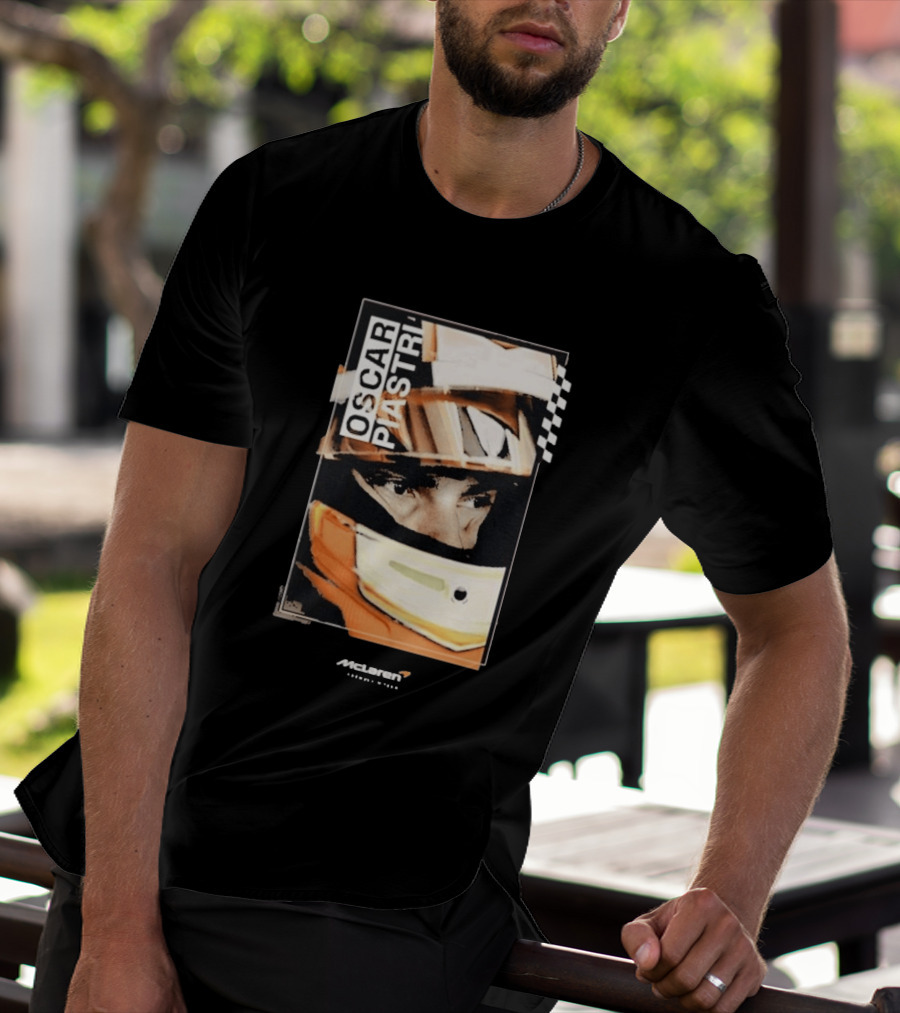 Oscar Piastri McLaren Driver Helmet Art Racing Fan T-Shirt