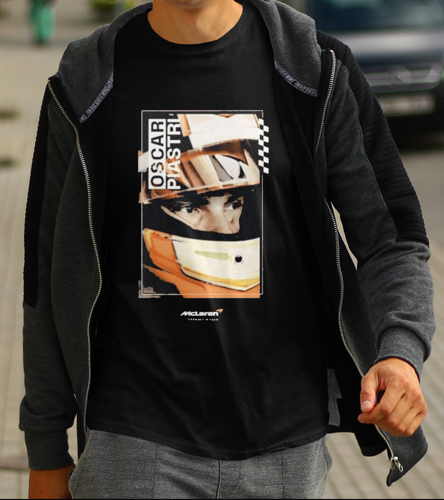 Oscar Piastri McLaren Driver Helmet Art Racing Fan T-Shirt