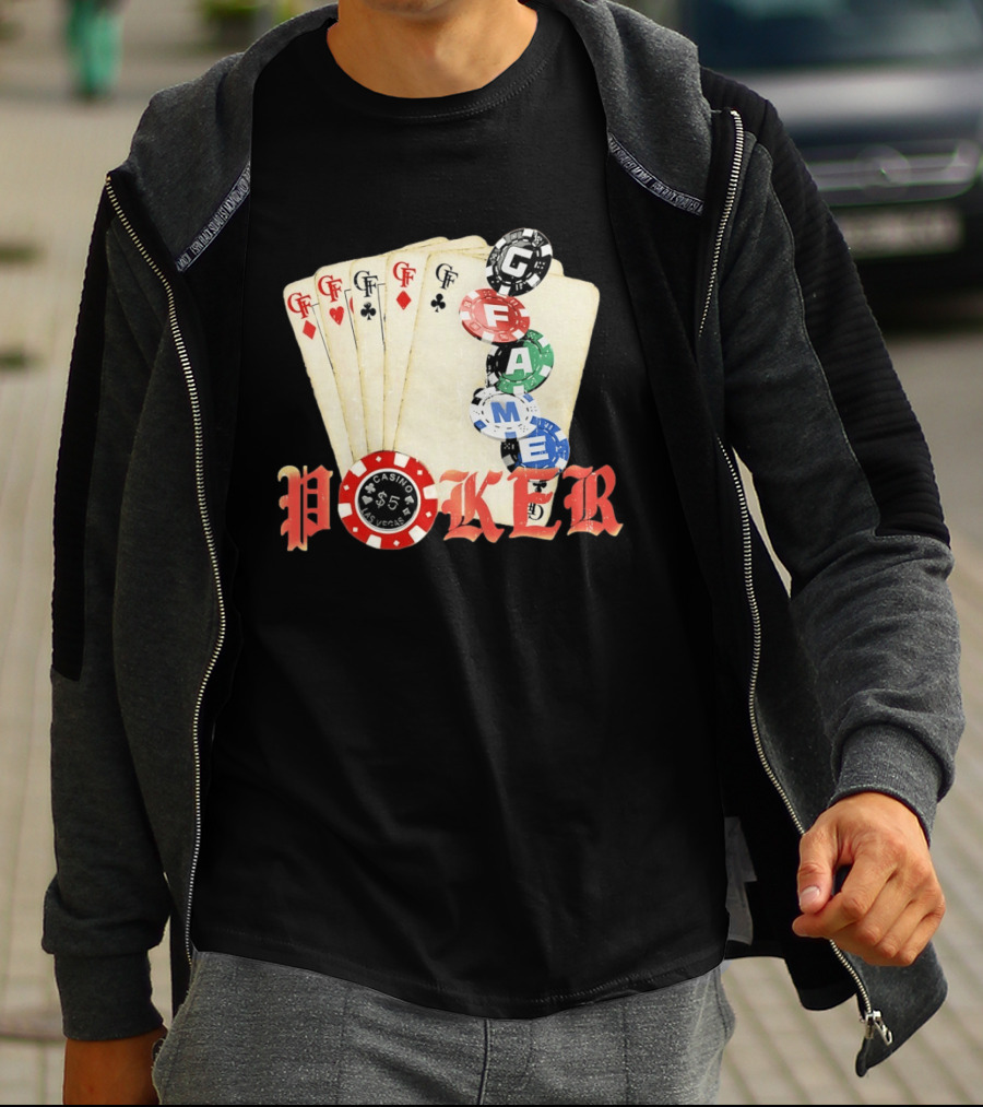 Casino Las Vegas Poker Cards And Chips GF Game T-Shirt