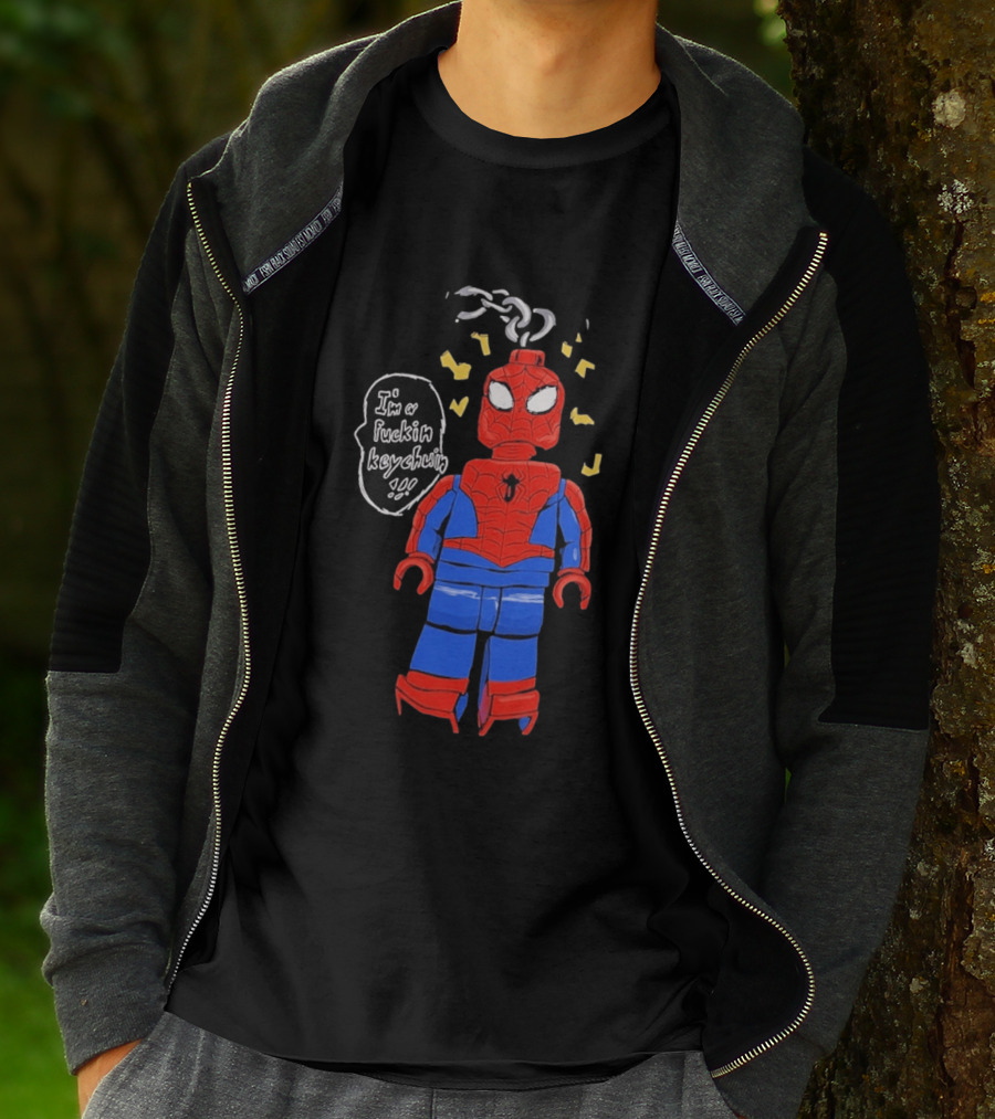 Lego Spider Man I'm A Keychain Funny Minifigure T-Shirt