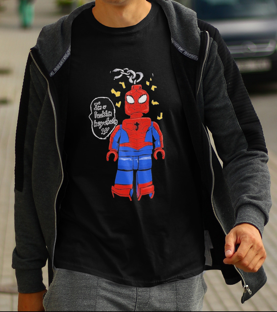 Lego Spider Man I'm A Keychain Funny Minifigure T-Shirt