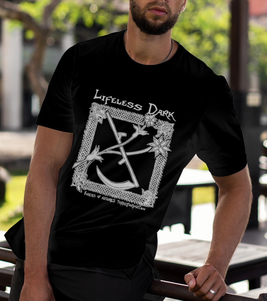 Lifeless Dark Forces Of Nature's Transformation Celtic Knot Scythe Star T-Shirt
