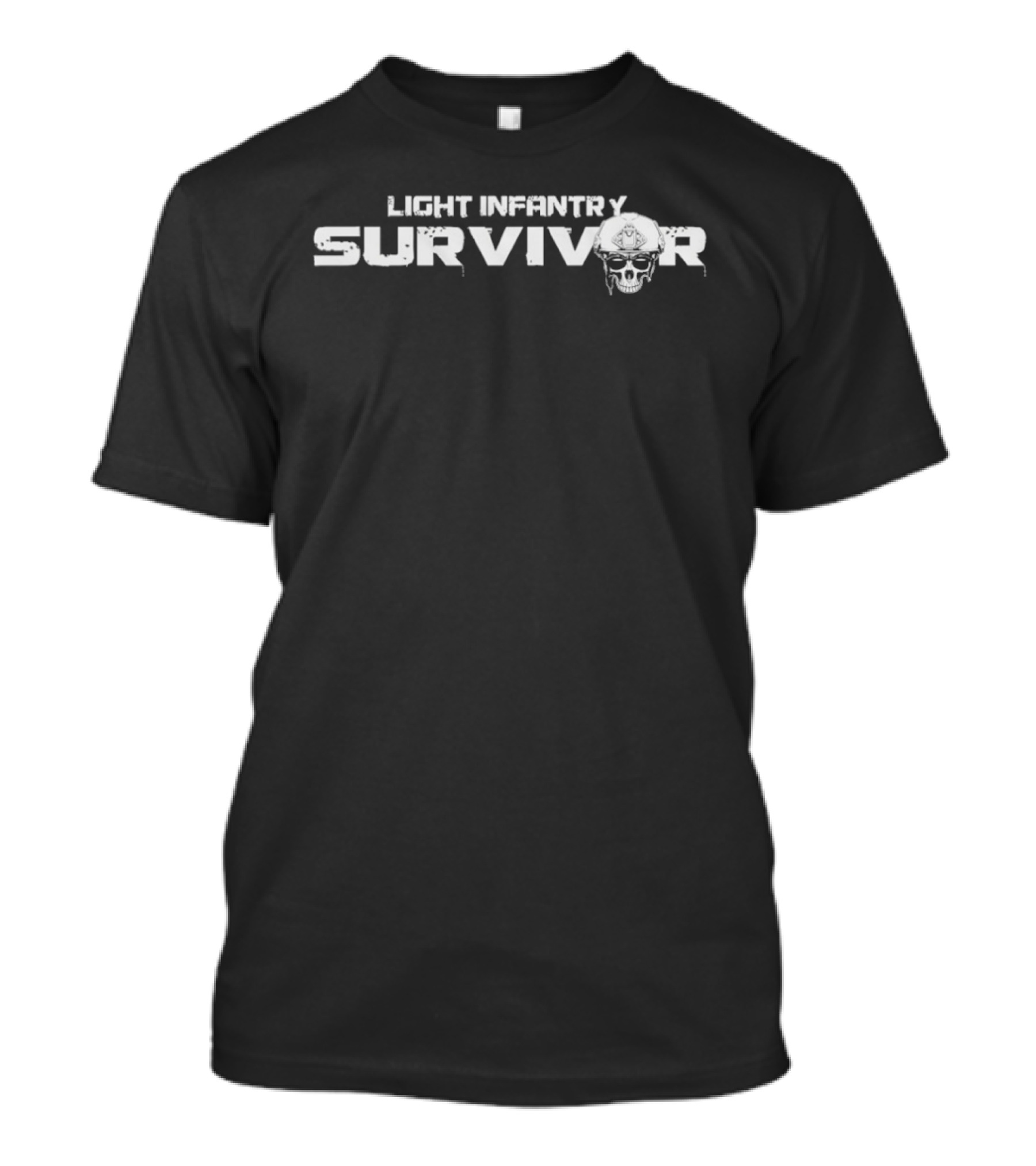 Light Infantry Survivor Skull Military Tactical T-Shirt
