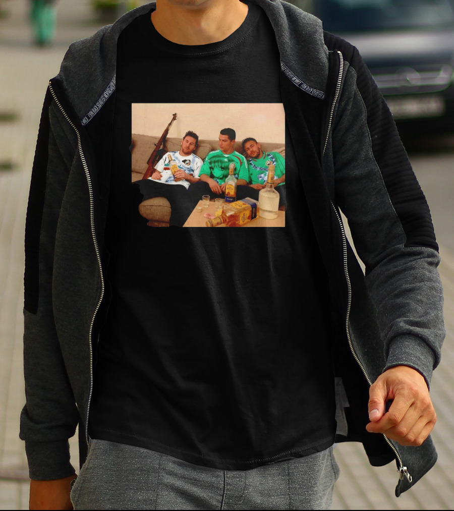 Lionel Messi Cristiano Ronaldo Neymar Mexico National Team Tequila Party T-Shirt