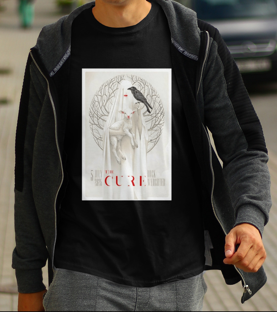 5 July 2026 The Cure Rock Werchter Ghost Holding Lamb And Raven T-Shirt