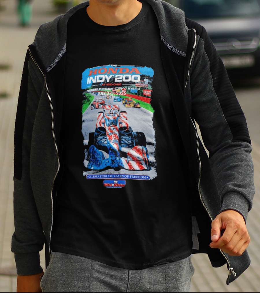 Honda Indy 200 At Mid Ohio July 3 To 5 2026 Celebrating 250 Years Of Freedom Racing Event T-Shirt
