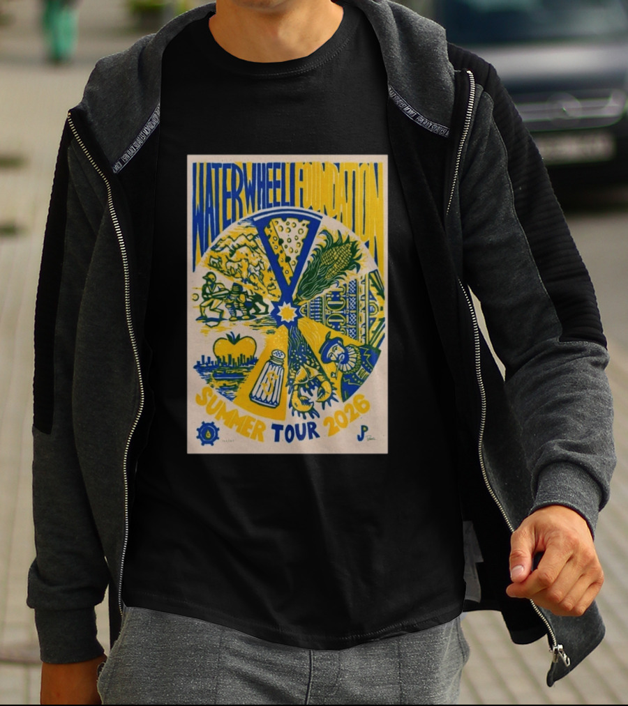 WaterWheel Foundation Summer Tour 2026 Salt Shaker Apple Corn T-Shirt