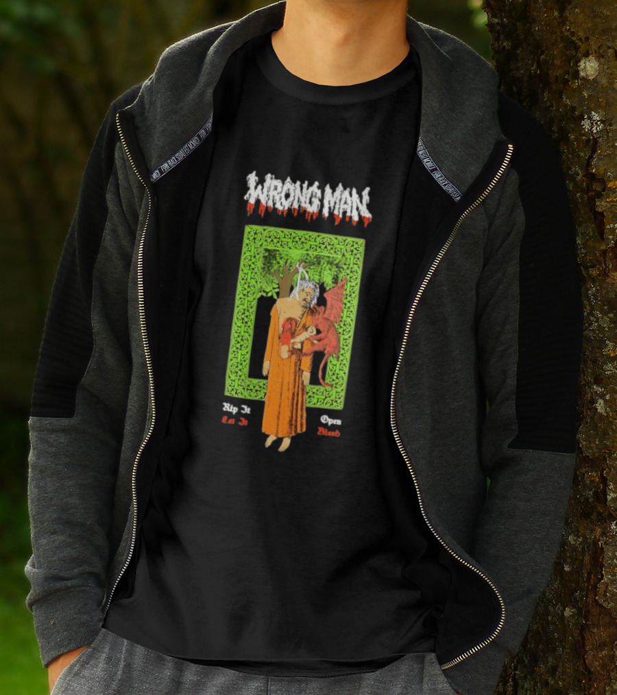 Wrong Man Rip It Or Die Open Death T-Shirt