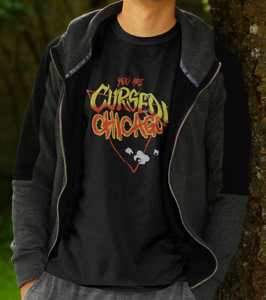 You Are Cursed Chicago Red Triangle T-Shirt